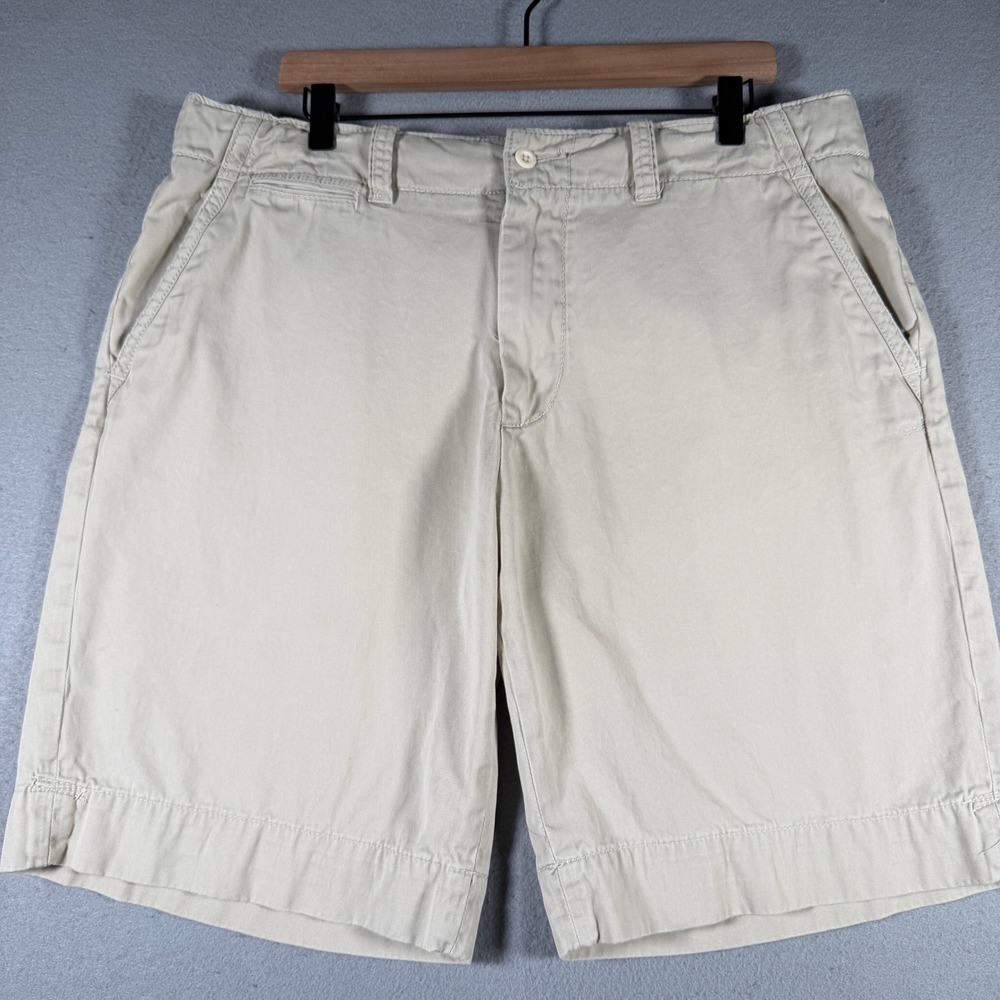 Vintage Polo Ralph Lauren Mens Tan Khaki Cotton Chino Shorts Size 36 Classic Fit